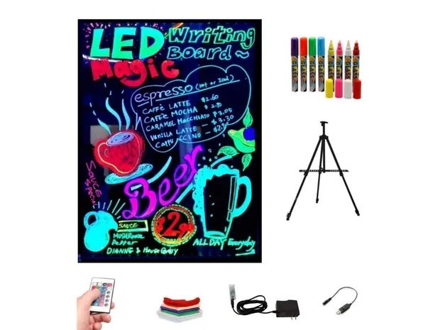 &u+ PIZARRON LUMINOSO 40X60 + TRIPODE + 8 MARCADORES (4318)